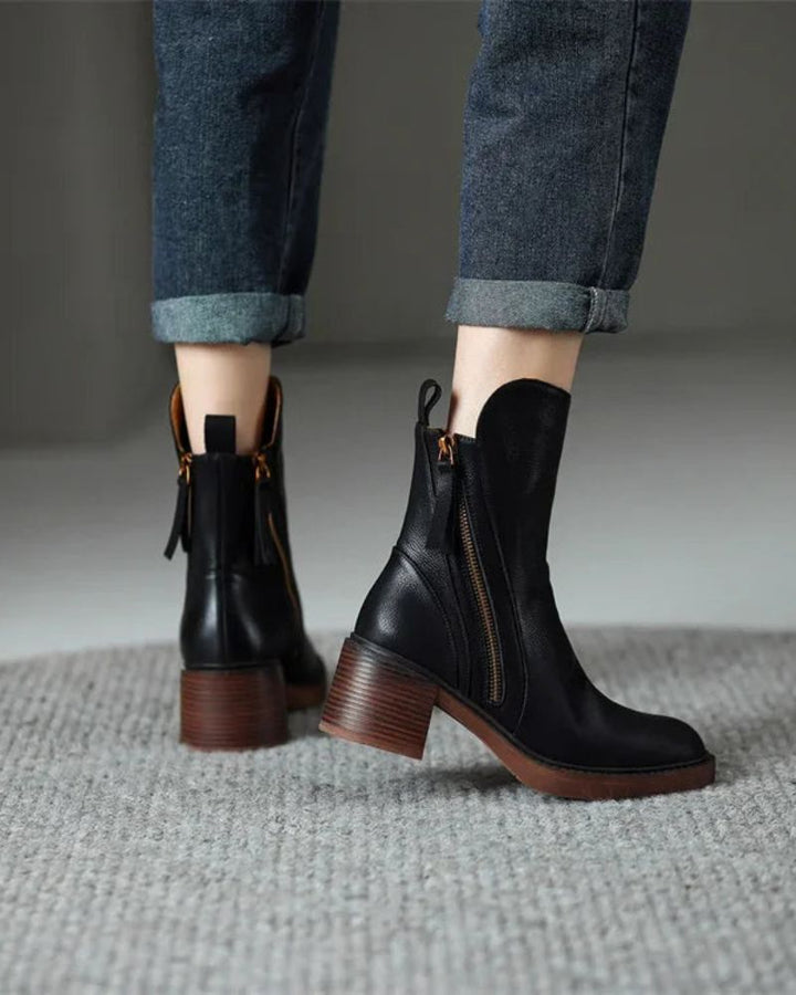 Bottines Zippées Talon Confort Isabelle