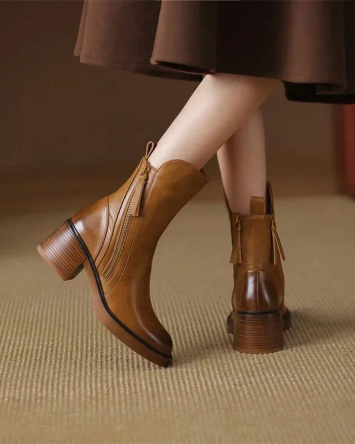 Bottines Zippées Talon Confort Isabelle
