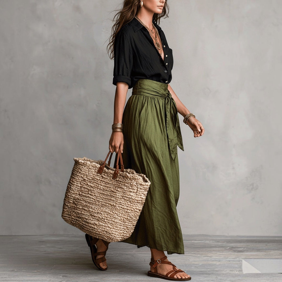 Lysiane™ | Ensemble Élégant Blouse &amp; Jupe Midi