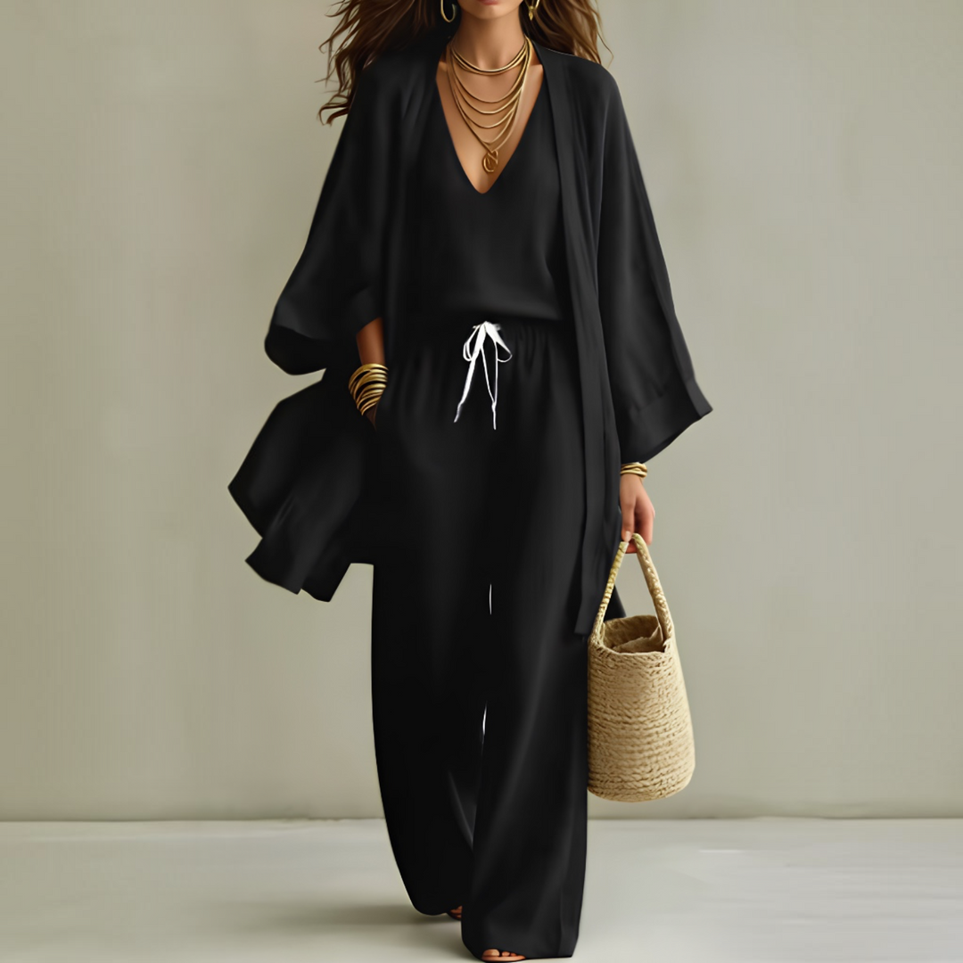 Isabelle™ | Ensemble Élégant en Lin 3 Pièces