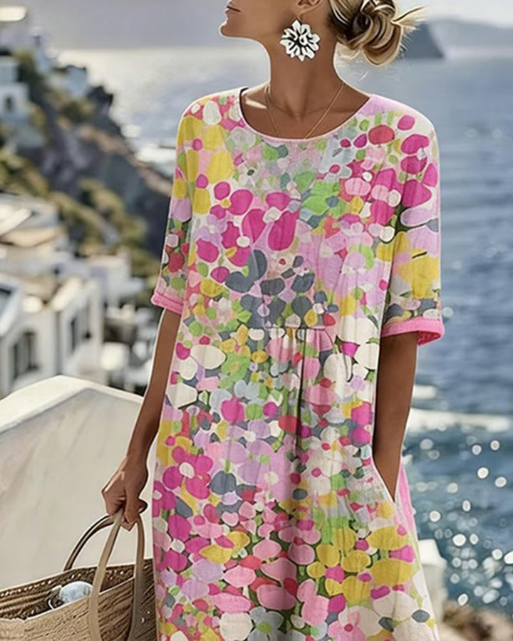 Elena | Robe Midi Florale Légère et Ample