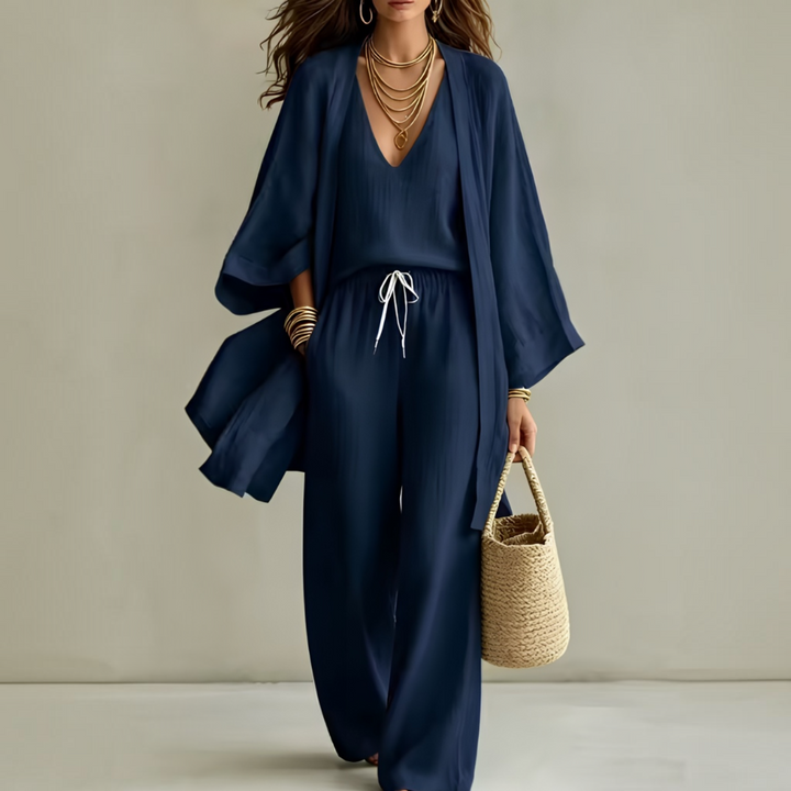 Isabelle™ | Ensemble Élégant en Lin 3 Pièces