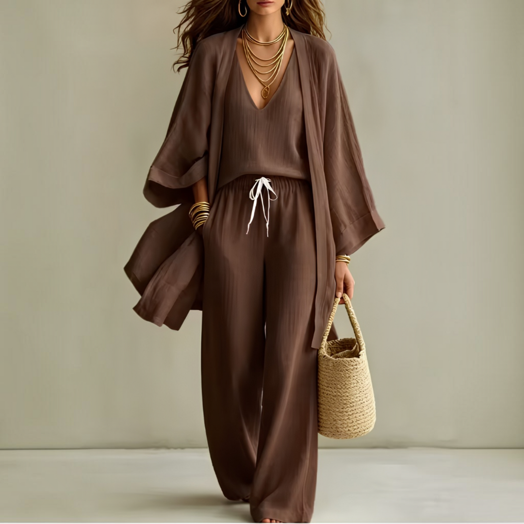 Isabelle™ | Ensemble Élégant en Lin 3 Pièces