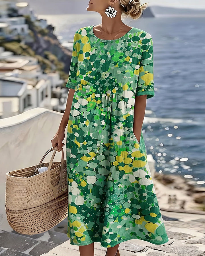 Elena | Robe Midi Florale Légère et Ample