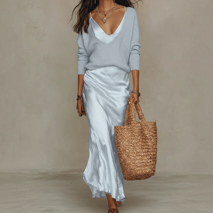 SOLÈNE™ | Ensemble Robe &amp; Gilet en Maille