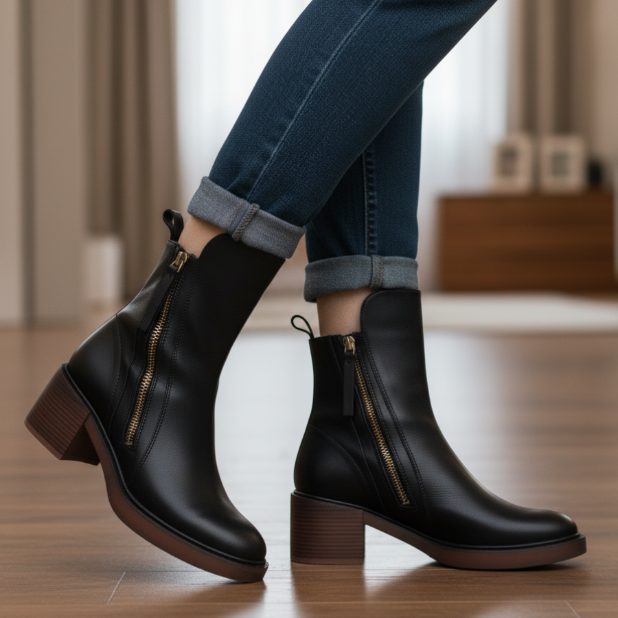 Bottines Zippées Talon Confort Isabelle
