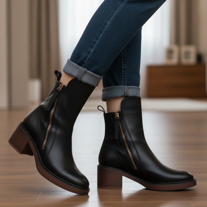 Bottines Zippées Talon Confort Isabelle