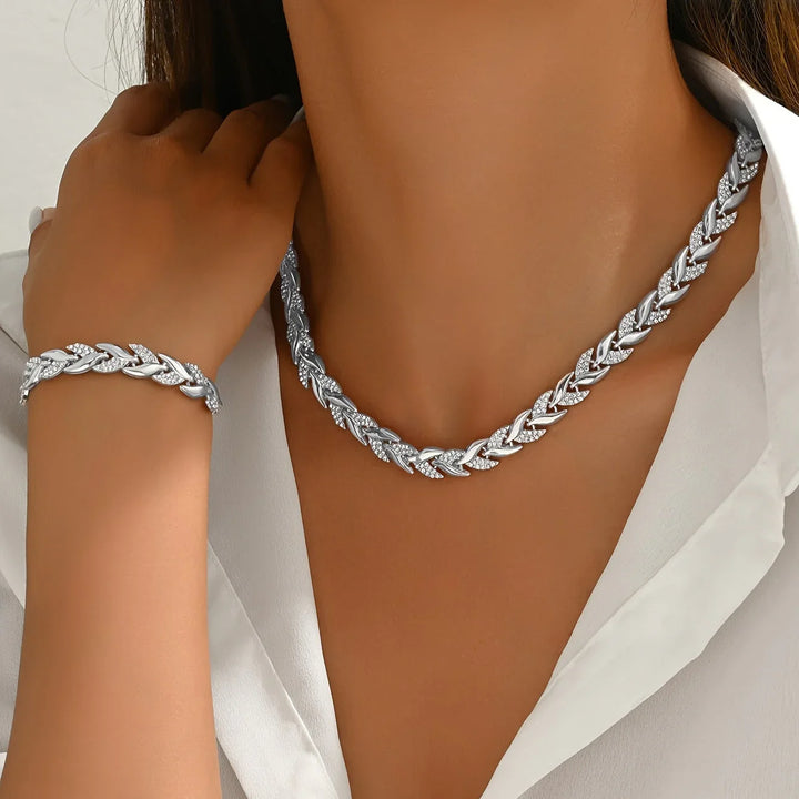 Claudine | Parure collier &amp; bracelet queue de poisson fait main