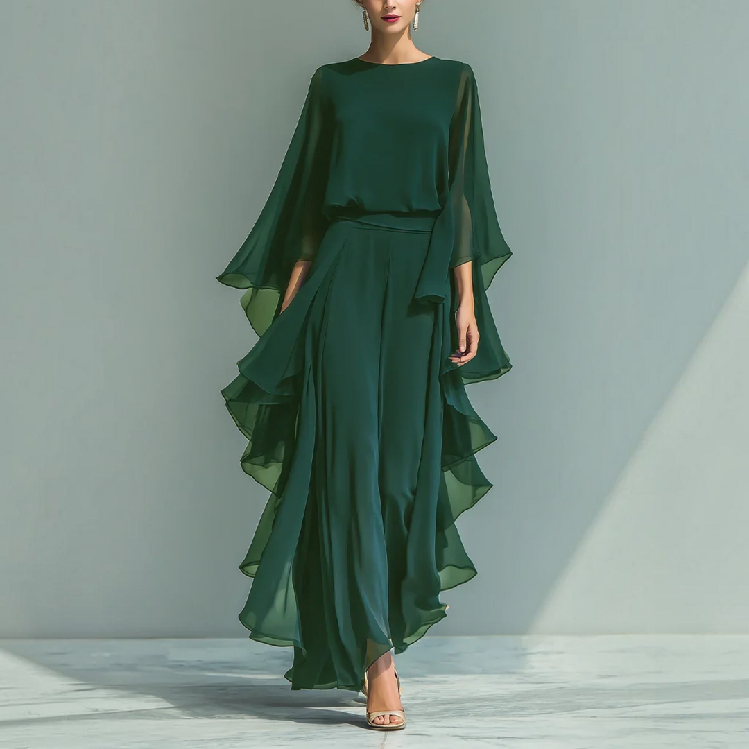 Aurora™ | Ensemble Élégant en Chiffon à Volants