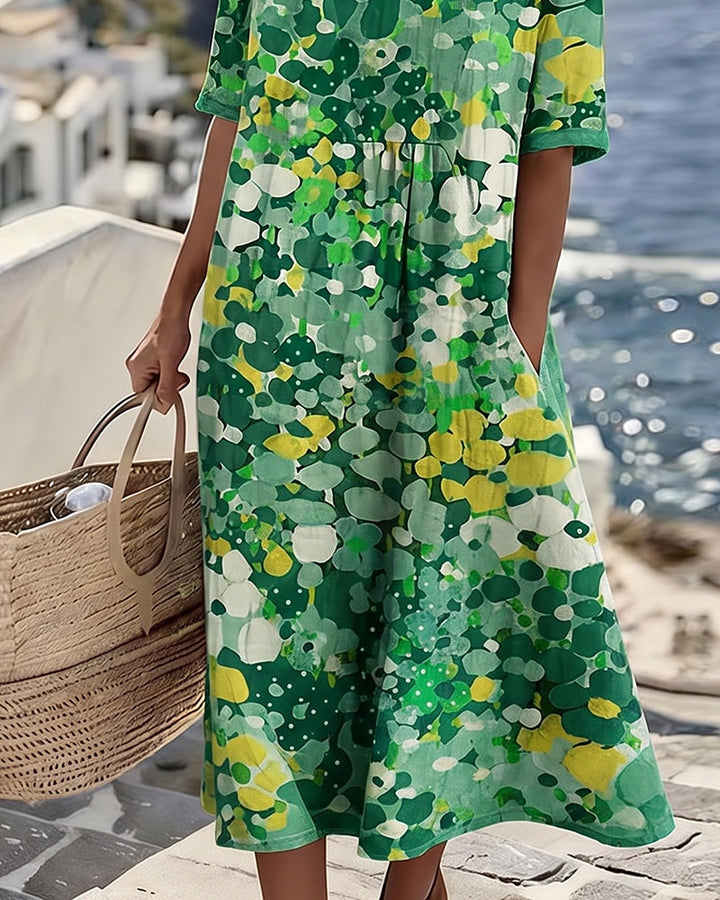 Elena | Robe Midi Florale Légère et Ample