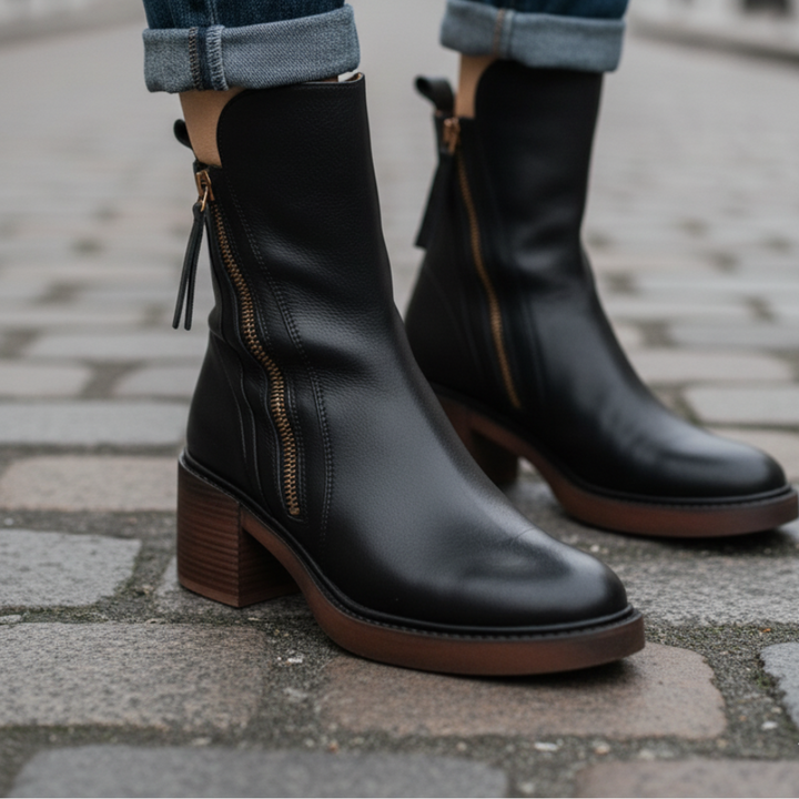 Bottines Zippées Talon Confort Isabelle