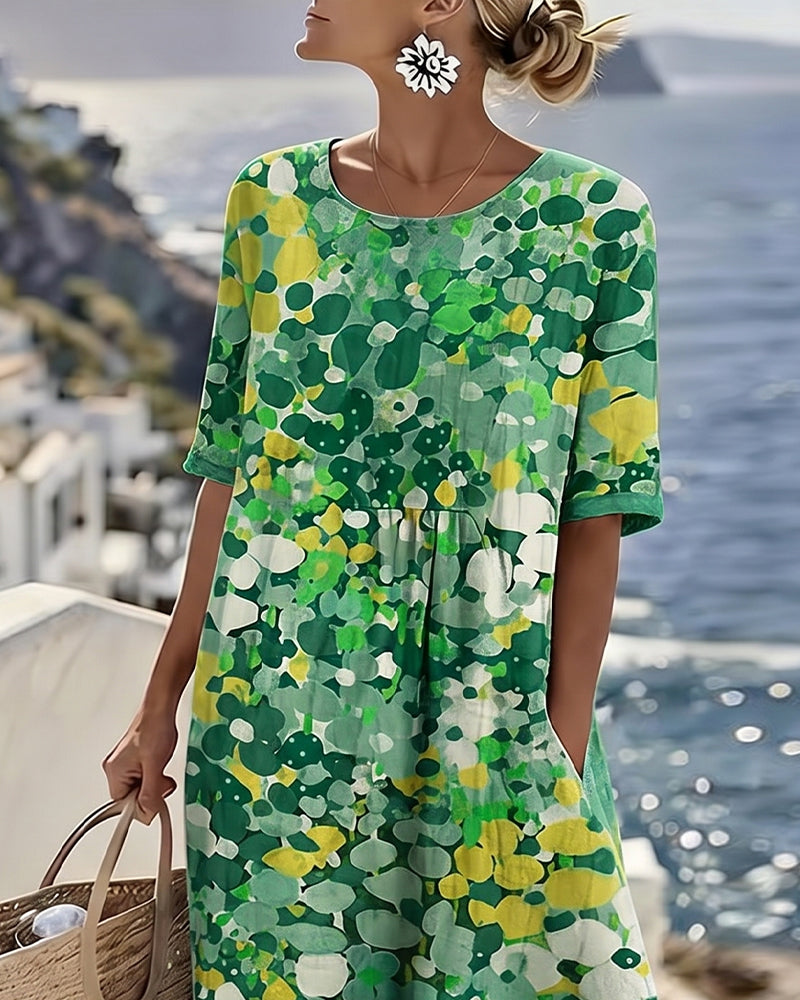 Elena | Robe Midi Florale Légère et Ample