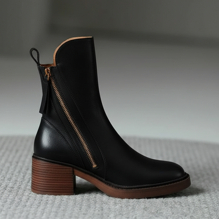 Bottines Zippées Talon Confort Isabelle
