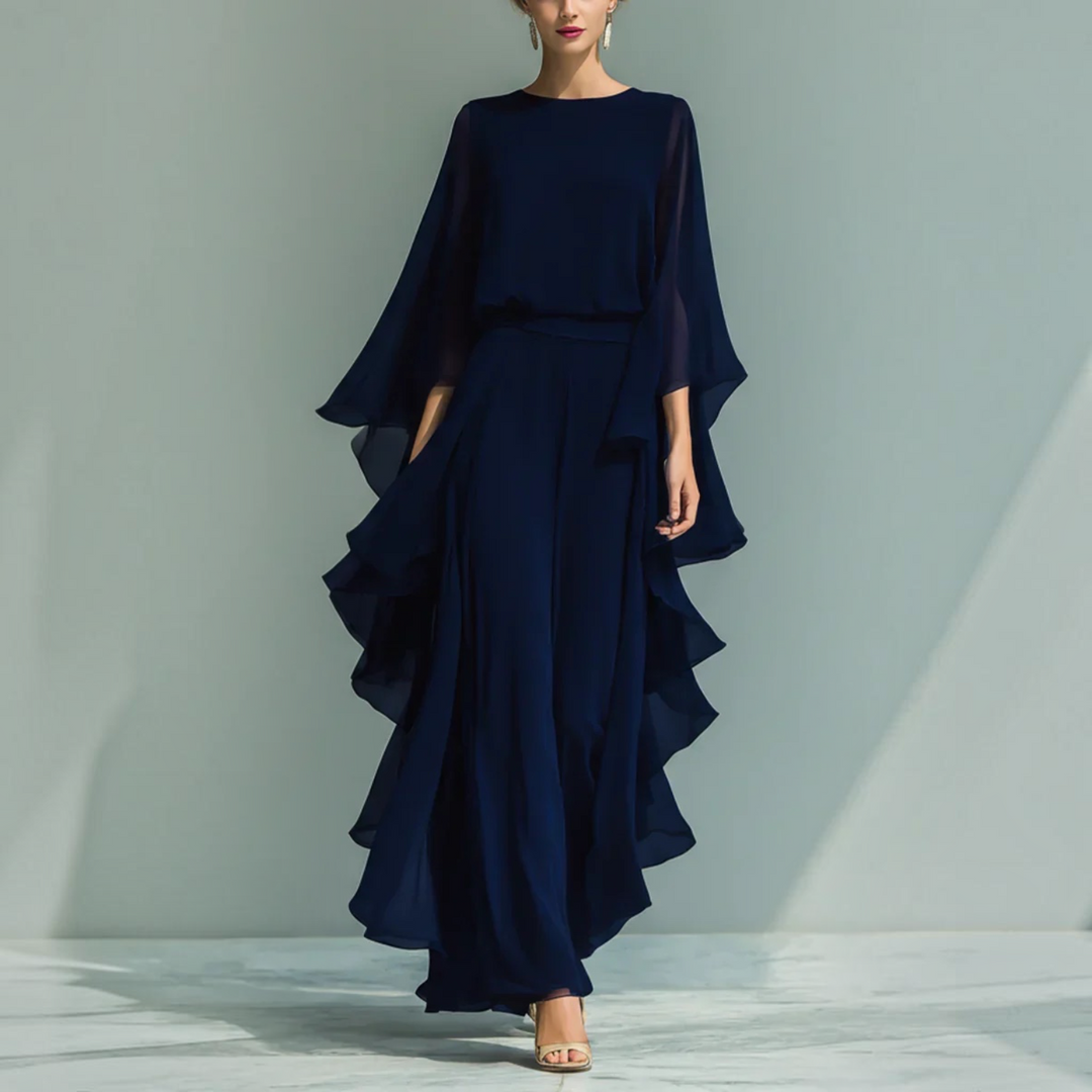 Aurora™ | Ensemble Élégant en Chiffon à Volants