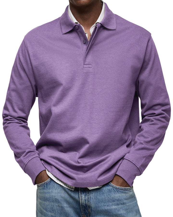 Chemise Poloshirt Casual à Manches Longues