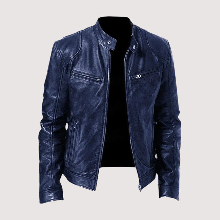 VESTE EN CUIR HAUT DE GAMME ÉLÉGANTE POUR HOMME