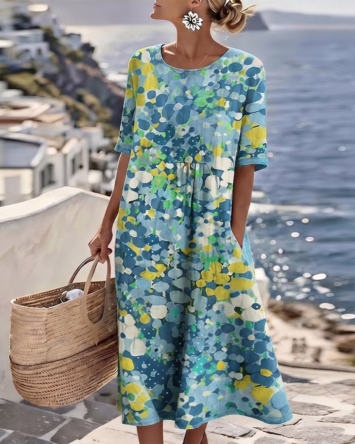 Elena | Robe Midi Florale Légère et Ample