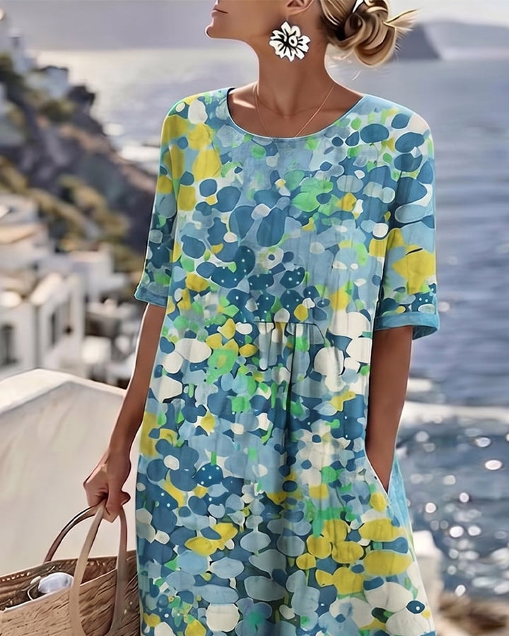 Elena | Robe Midi Florale Légère et Ample