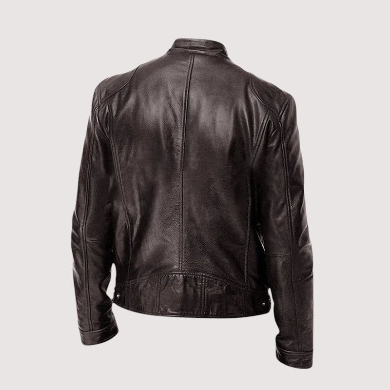 VESTE EN CUIR HAUT DE GAMME ÉLÉGANTE POUR HOMME