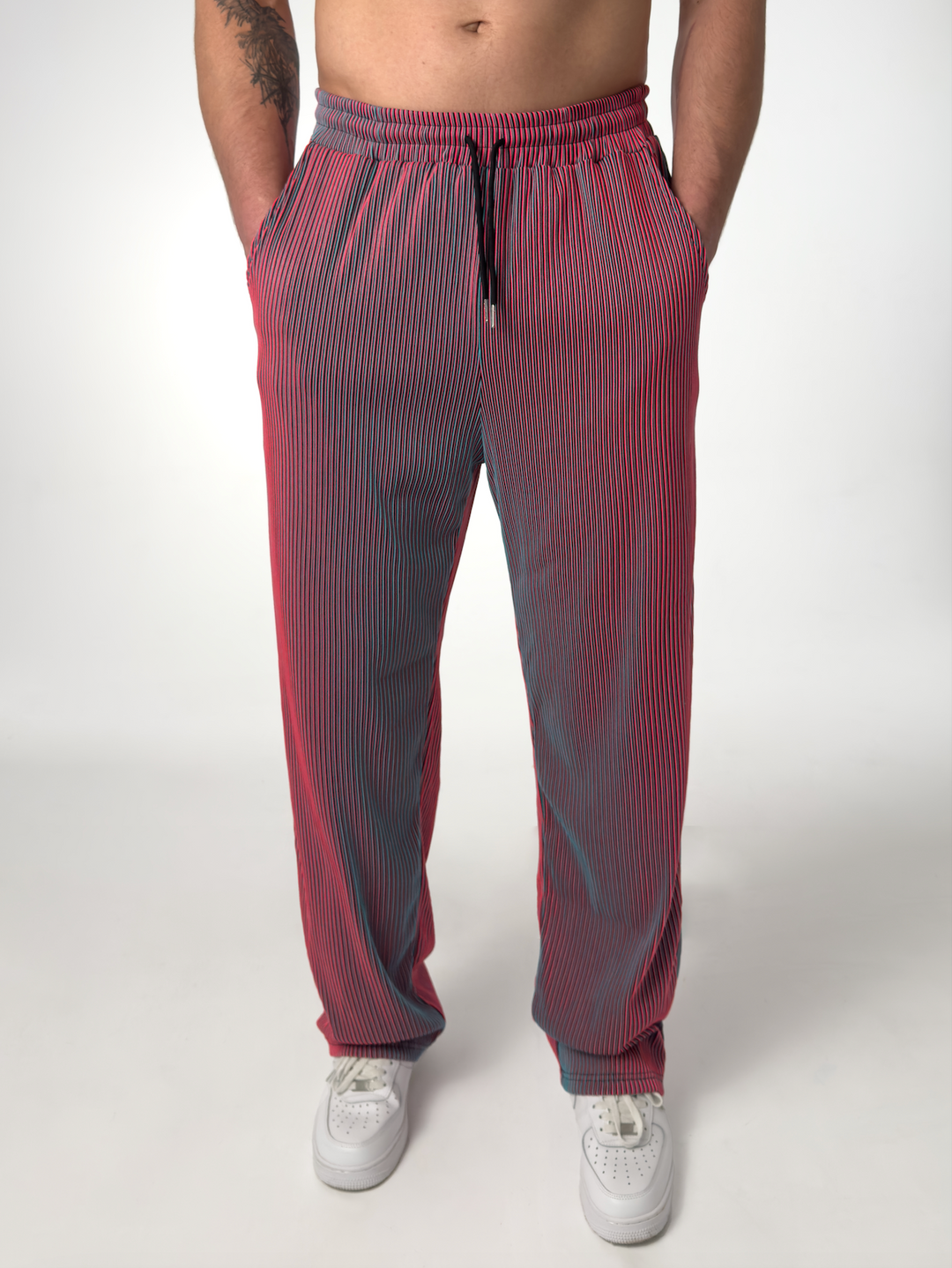 PANTALON DROIT À RAYURES POUR HOMMES