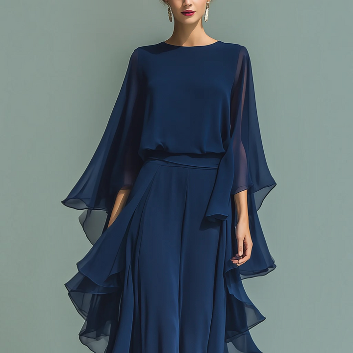 Aurora™ | Ensemble Élégant en Chiffon à Volants