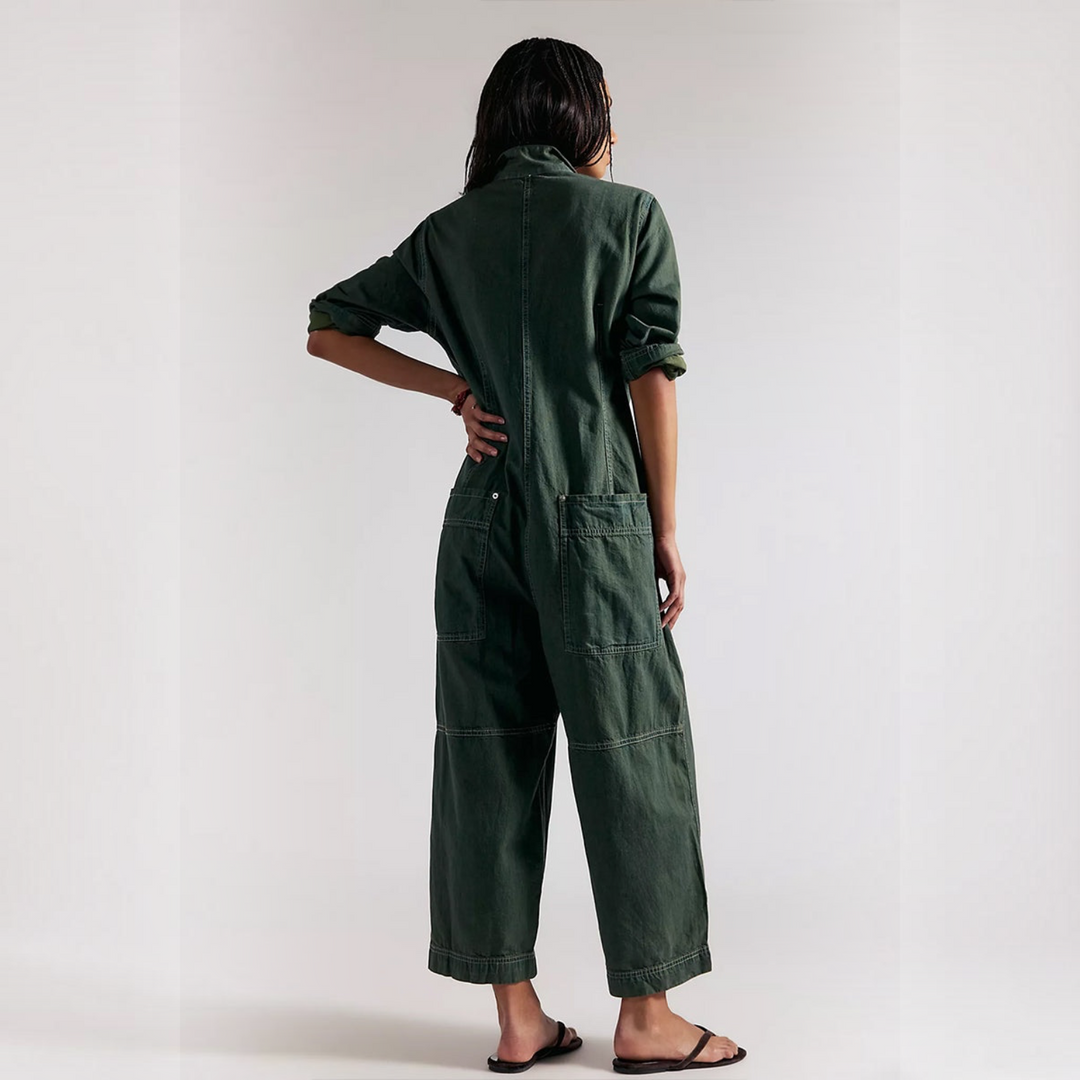 Camille™ | Salopette en Denim à Jambes Larges