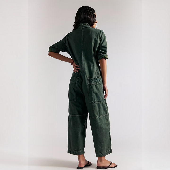 Camille™ | Salopette en Denim à Jambes Larges