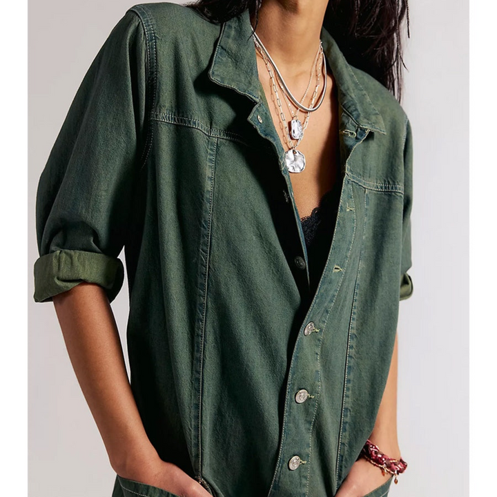 Camille™ | Salopette en Denim à Jambes Larges