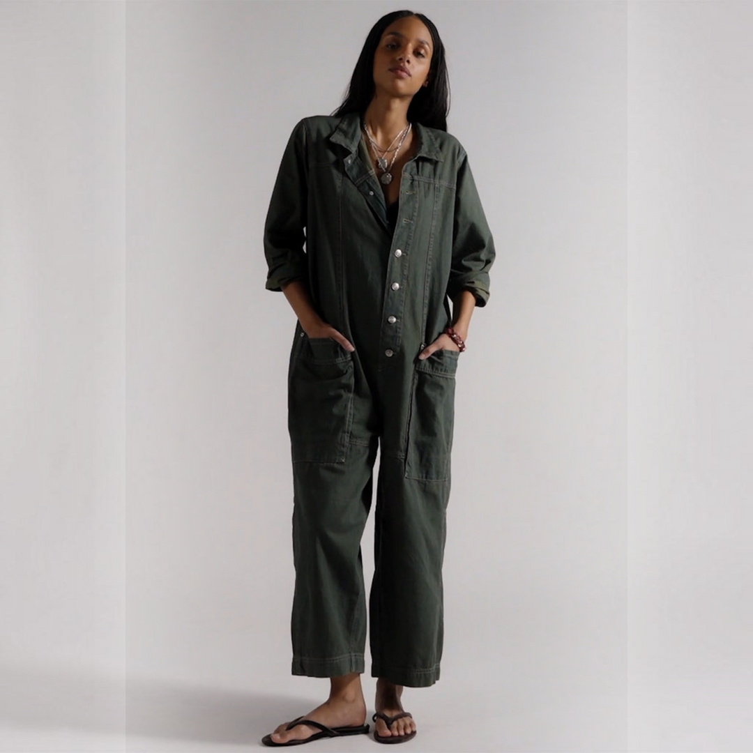 Camille™ | Salopette en Denim à Jambes Larges