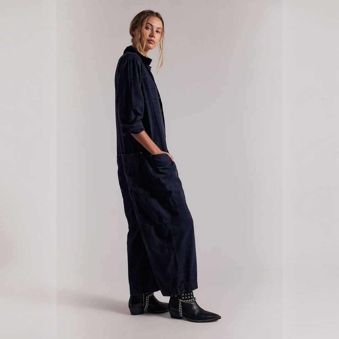 Camille™ | Salopette en Denim à Jambes Larges