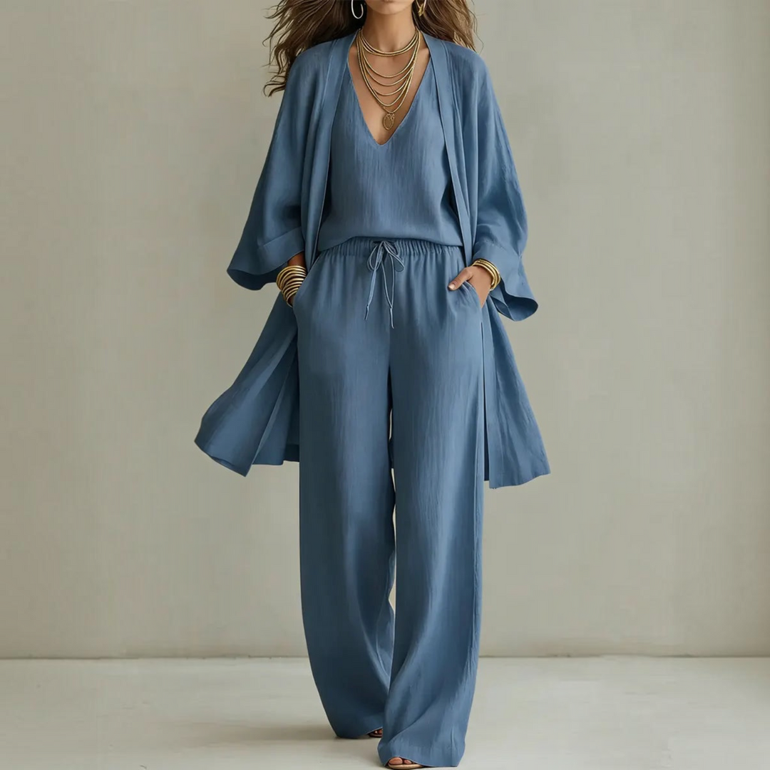 Isabelle™ | Ensemble Élégant en Lin 3 Pièces