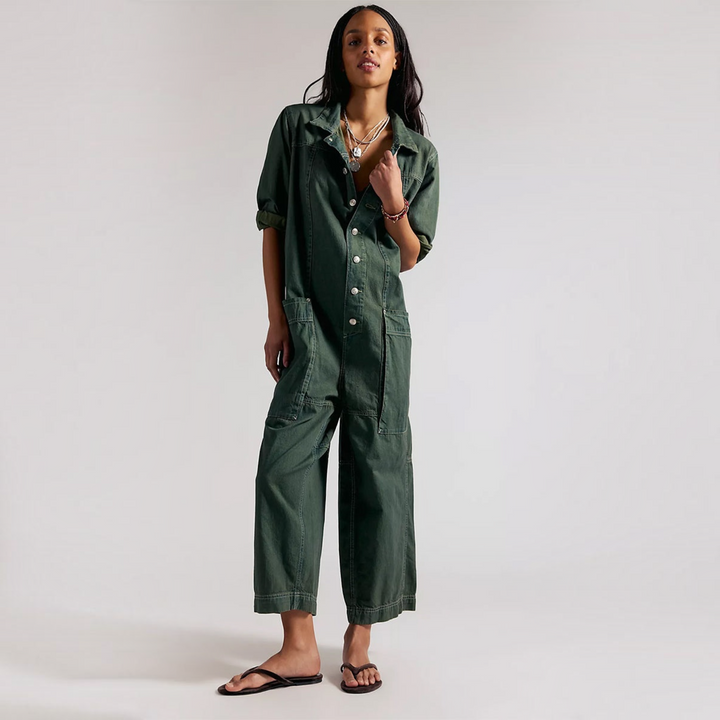 Camille™ | Salopette en Denim à Jambes Larges