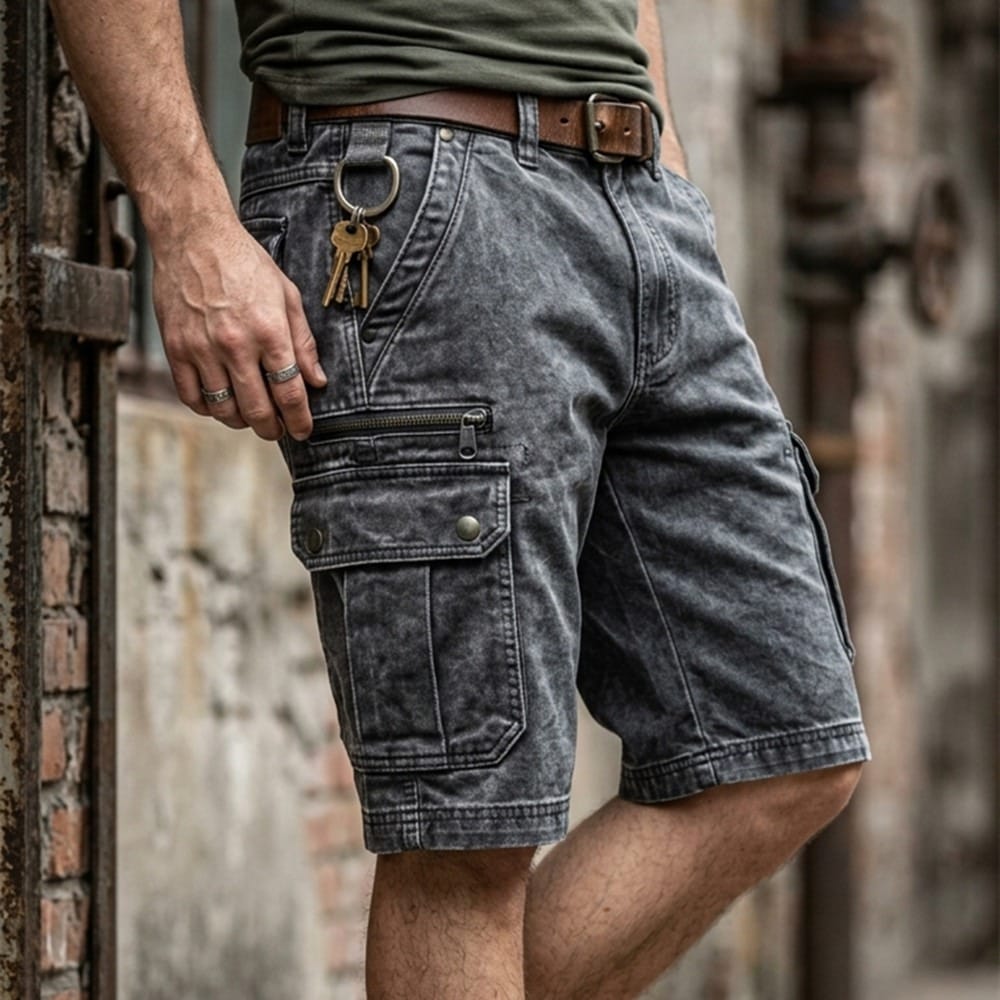 SHORT CARGO EN JEAN POUR HOMMES
