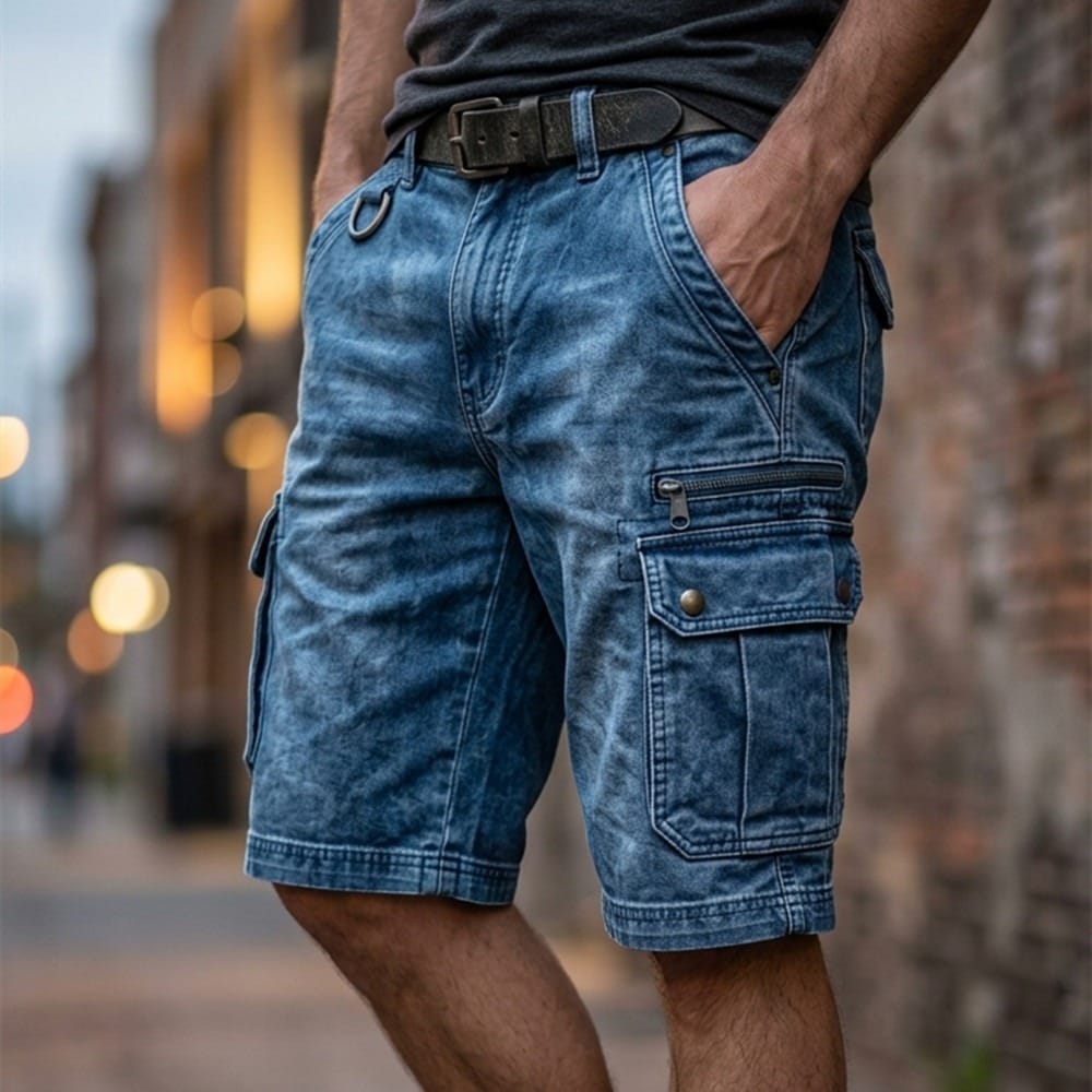 SHORT CARGO EN JEAN POUR HOMMES
