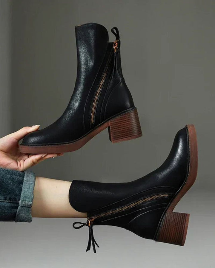 Pernelle | Bottes en Cuir à Talon Carré