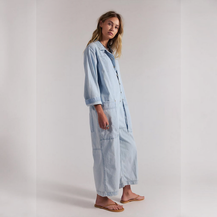 Camille™ | Salopette en Denim à Jambes Larges