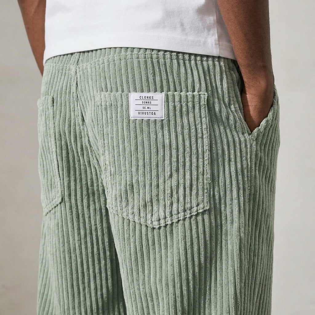Kawa | Pantalon homme en velours côtelé à taille élastique