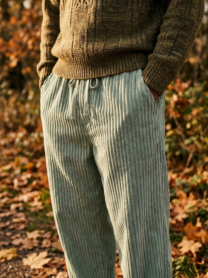Kawa | Pantalon homme en velours côtelé à taille élastique