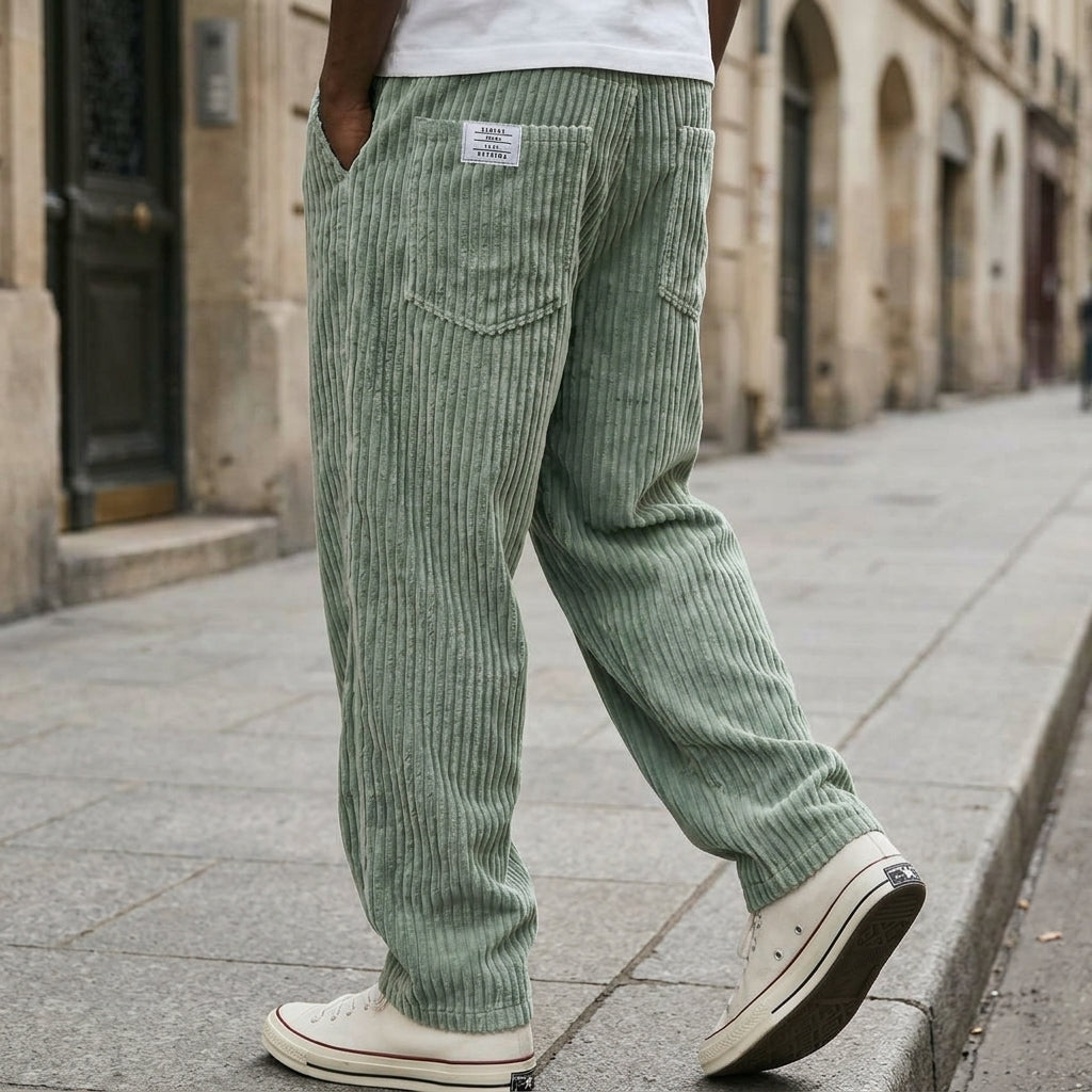 Kawa | Pantalon homme en velours côtelé à taille élastique