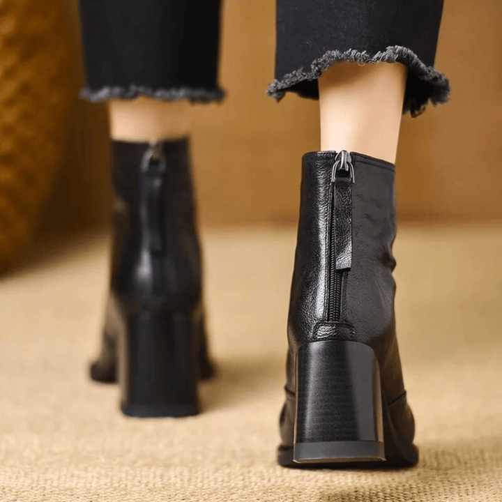 Marzena | Bottines en Cuir à Talon Moyen