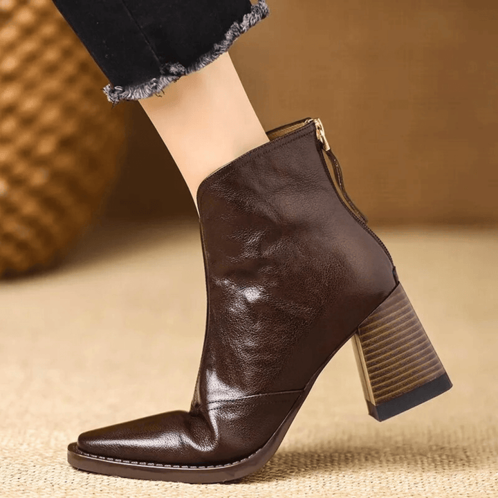 Marzena | Bottines en Cuir à Talon Moyen